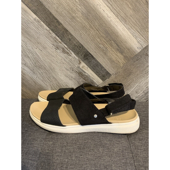 Dr. Scholl's Women's 8M Wanderlust Black Snake Print Slingback Sandals - Picture 3 of 8